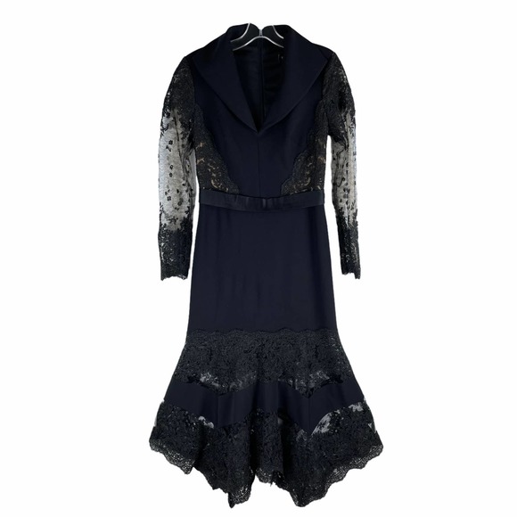 Tadashi Shoji Bataar Embroidered Tulle Crepe Gown Dress Size 6 - Picture 4 of 14